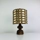 Temde Leuchten brutalist lamp, wood and wool from the 1960s.
