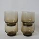 Lot de 4 verres à eau design en verre fumé années 70