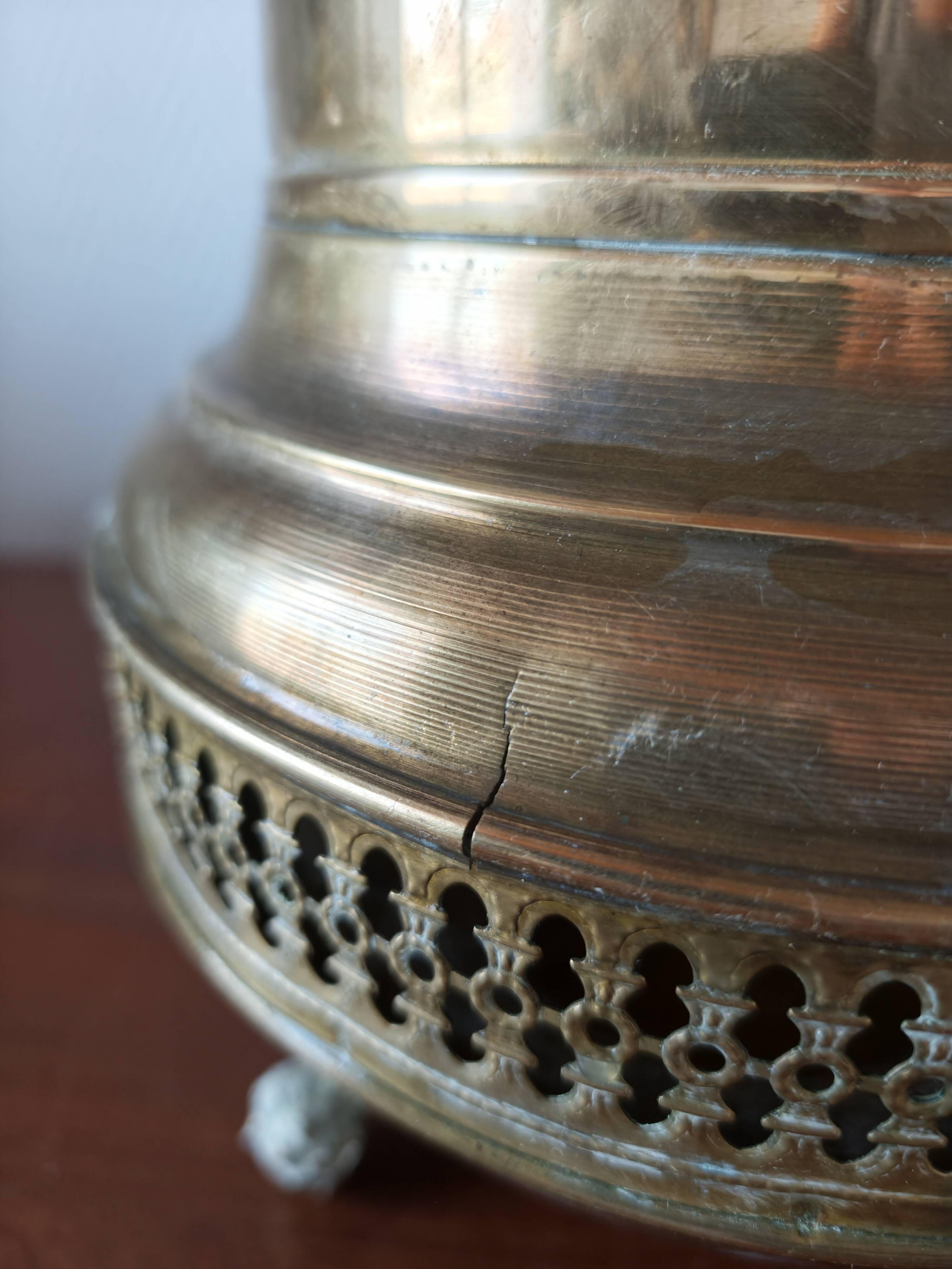 Vintage brass umbrella stand