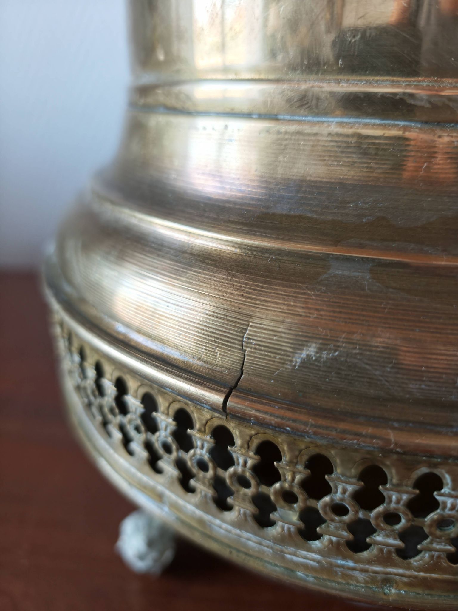 Vintage brass umbrella stand