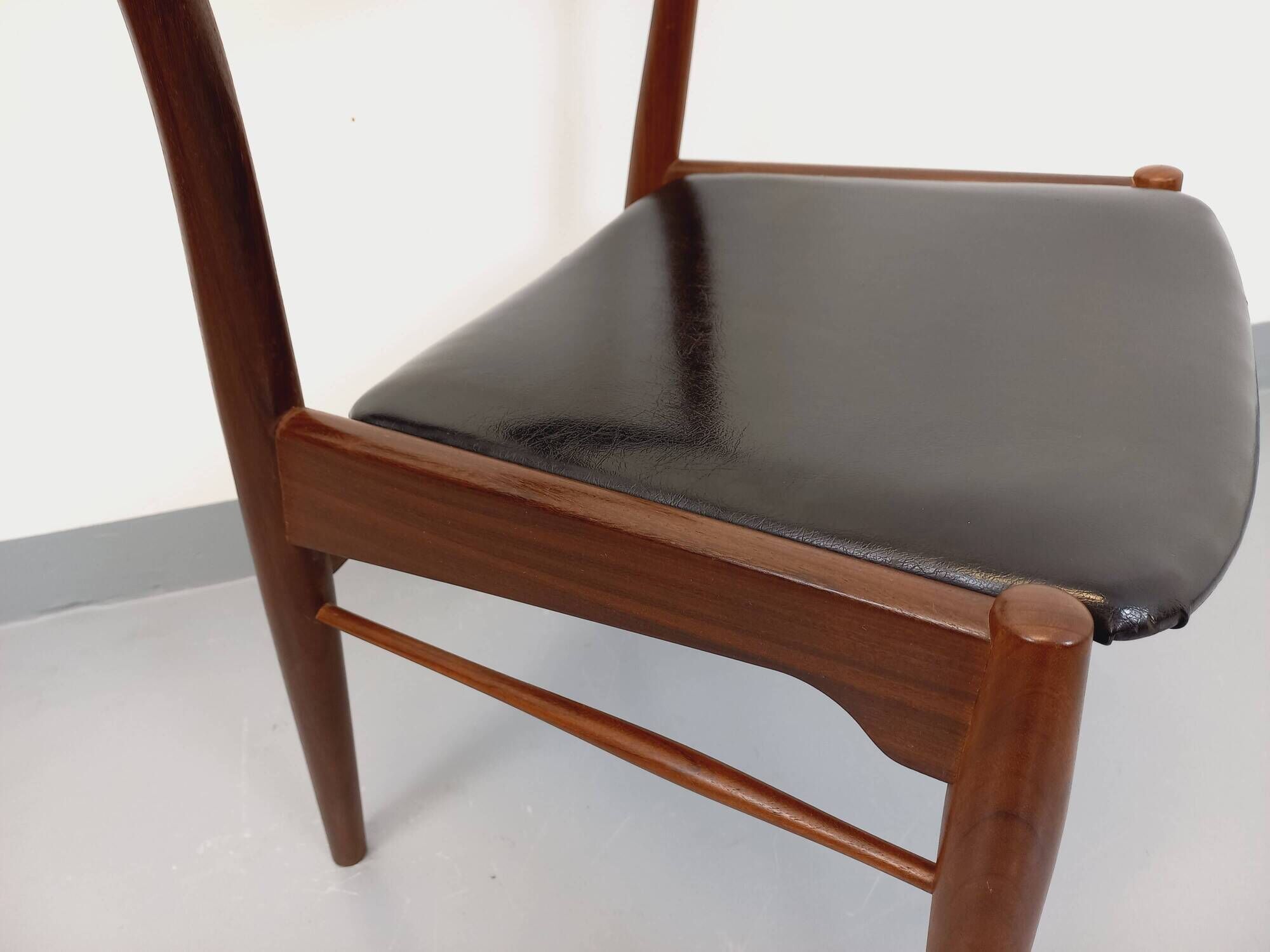 Vintage Scandinavian teak and leatherette chair from the 50s and 60s