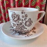 Tasse et sous-tasse fleurs marron Vaisselle anglaise