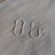 Pair of old linen & cotton pillowcases - AC monogram - never used