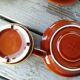 Brown bistro cups