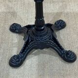Modern bistro table, cast iron base, laminated top
