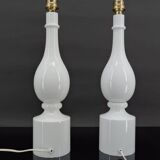 Pair of white lamps by Philippe Capelle, France, Circa 1970