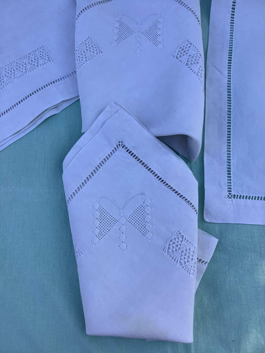 6 Antique embroidered napkins