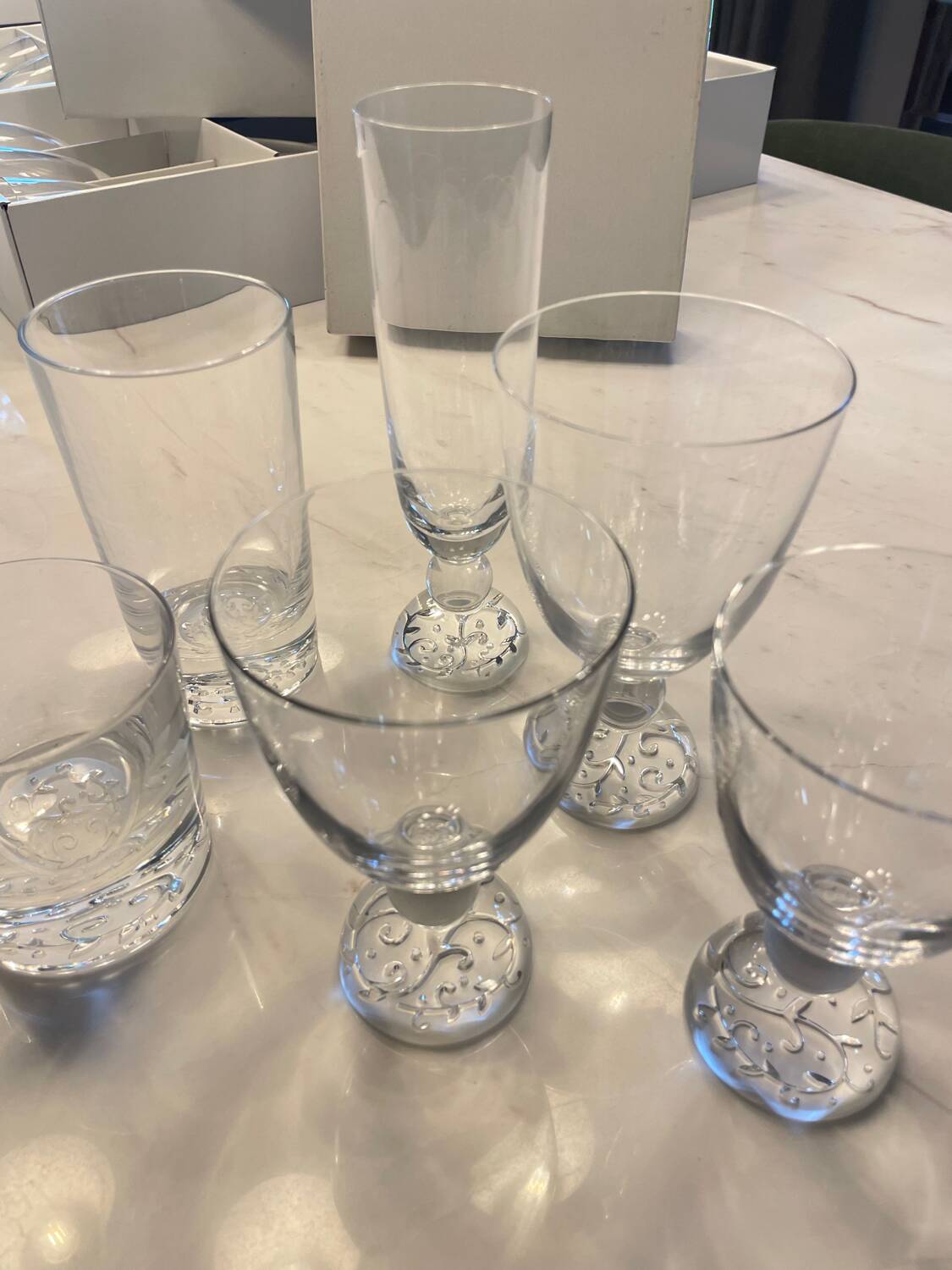 Set of 70 Crystal Durand glasses - Organdy -