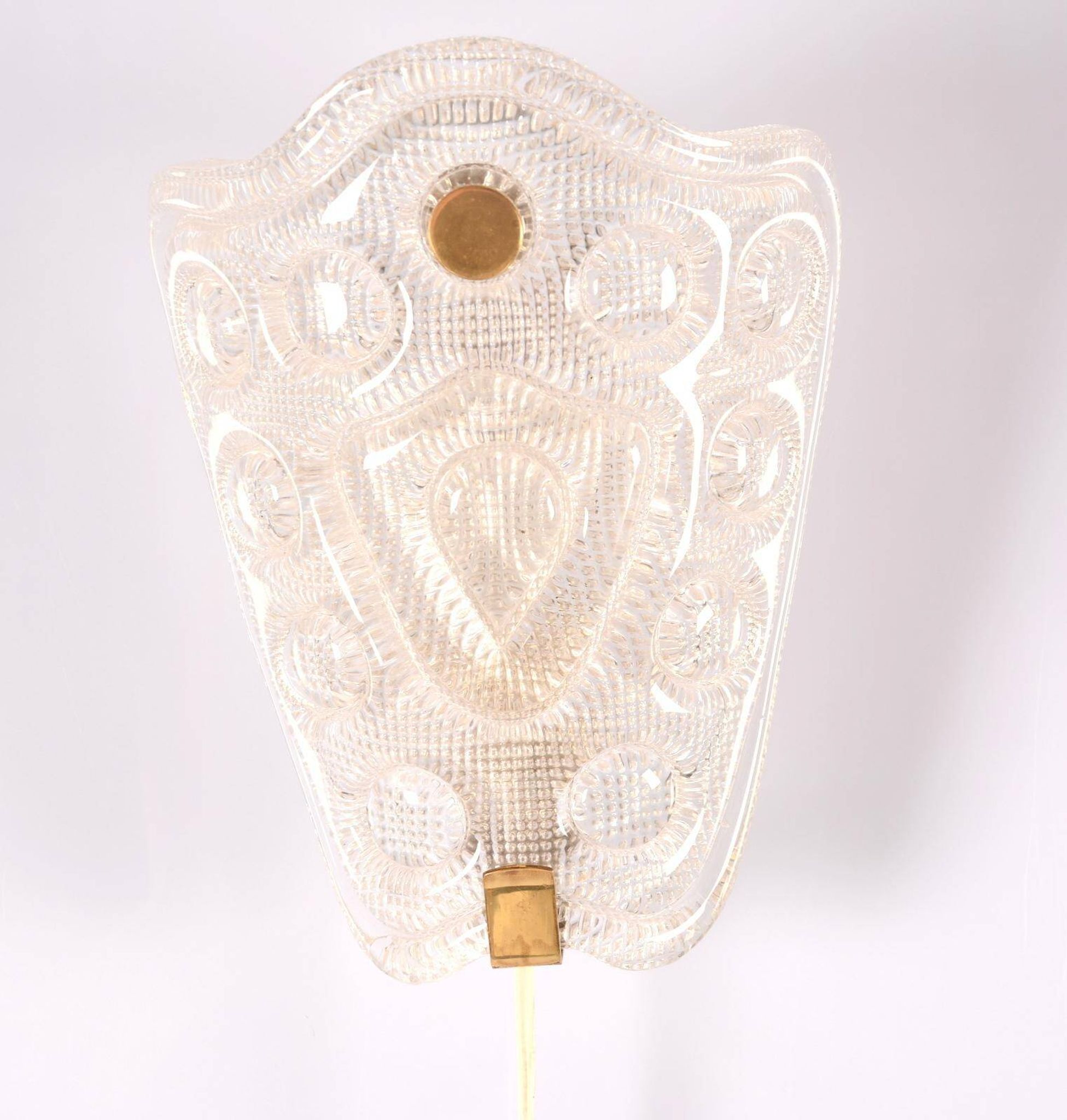 Carl Fagerlund, brass and glass applique, mid-century modern, 1960 Sweden