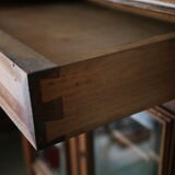 Louis XVI style music cabinet display case in 20th century walnut