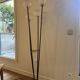 Vintage Grand Floor Lamp 4 Lights - Black Metal, Brass & Glass Globes