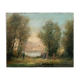 HST painting "The family walk" signed Dervin