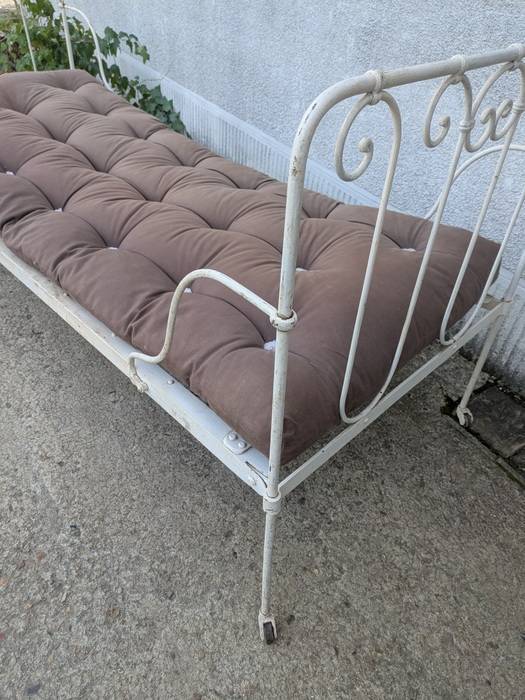 Wrought iron bed, bench