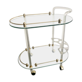 Plexiglass and glass rolling table