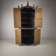 18th century Dutch witwerk cabinet with original key & faux Delft decoration