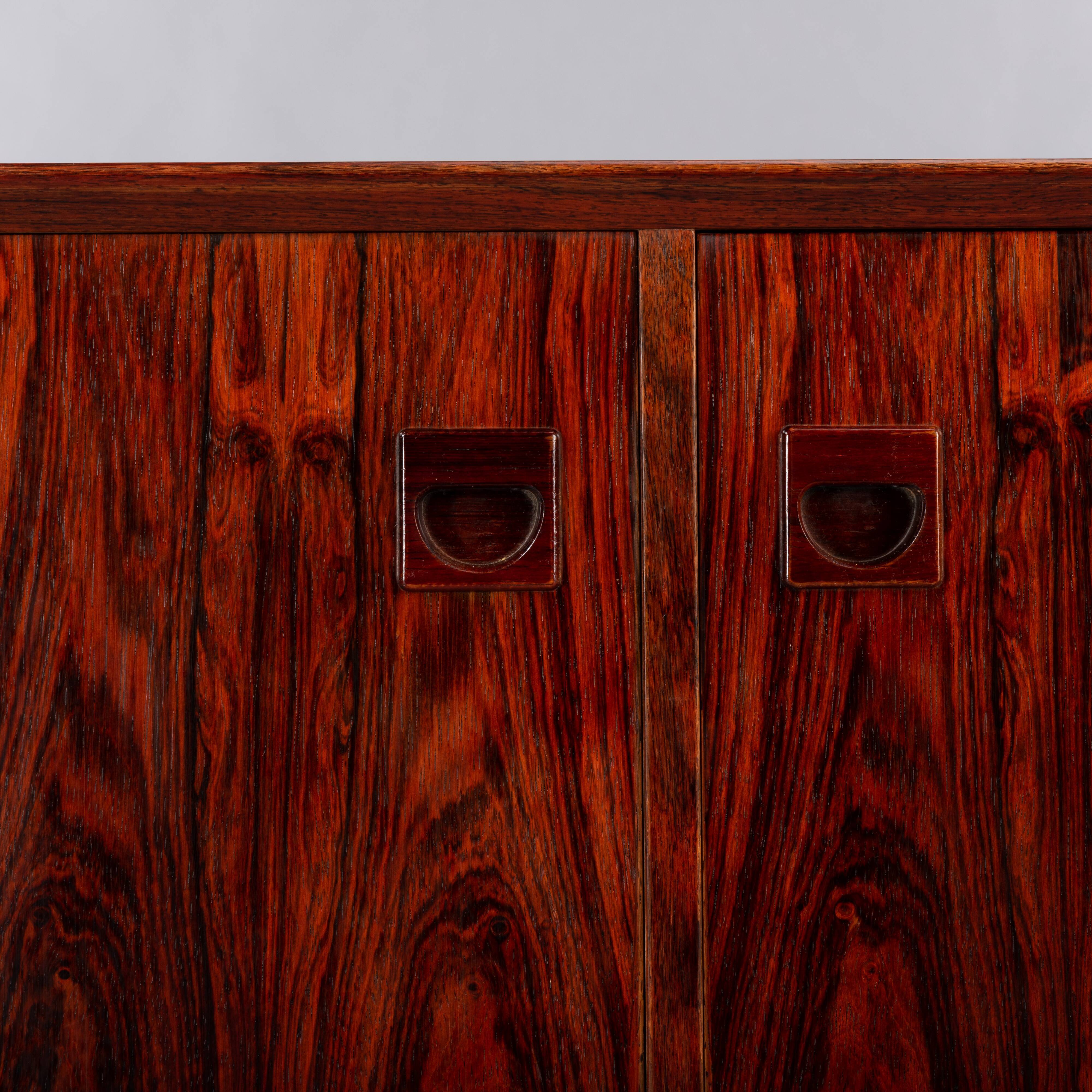 Low Danish Rosewood Sideboard by E. Brouer for Brouer Møbelfabrik, 1960s
