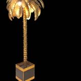 181 cm "jansen" style floor lamp in the shape of a palm tree in gold metal