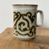 2 vintage Ducan ceramics glazed stoneware mugs