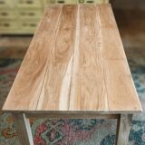 Farmhouse table in natural raw solid oak