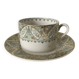 Large cup and saucer in Creil and Montereau ironstone.