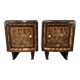 Tuscan Art Decò bedside tables from the 1940s in walnut burl