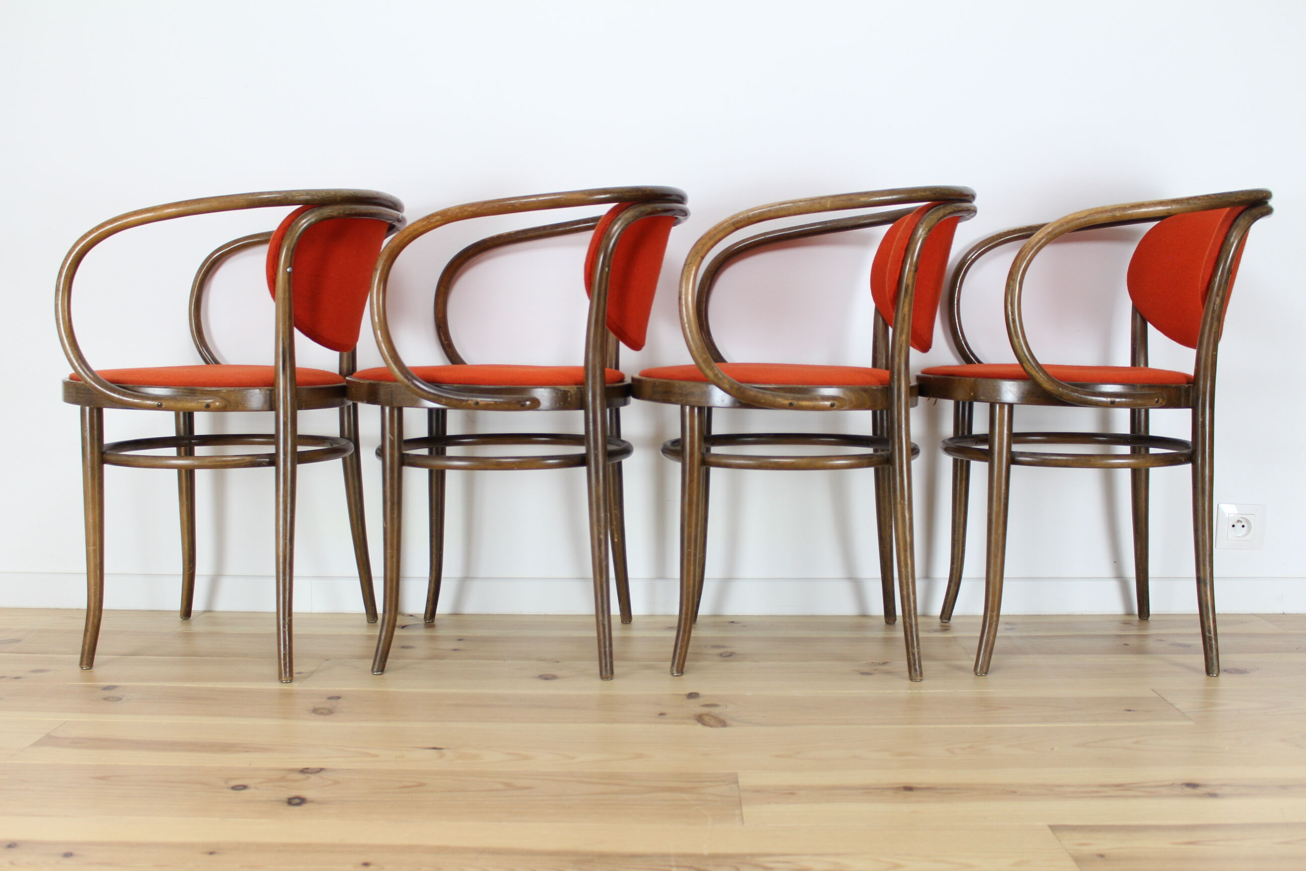 Chairs bistro curved wood called "Le Corbusier"