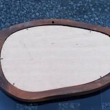 Fish design mirror in walnut stamped R.Lecompte