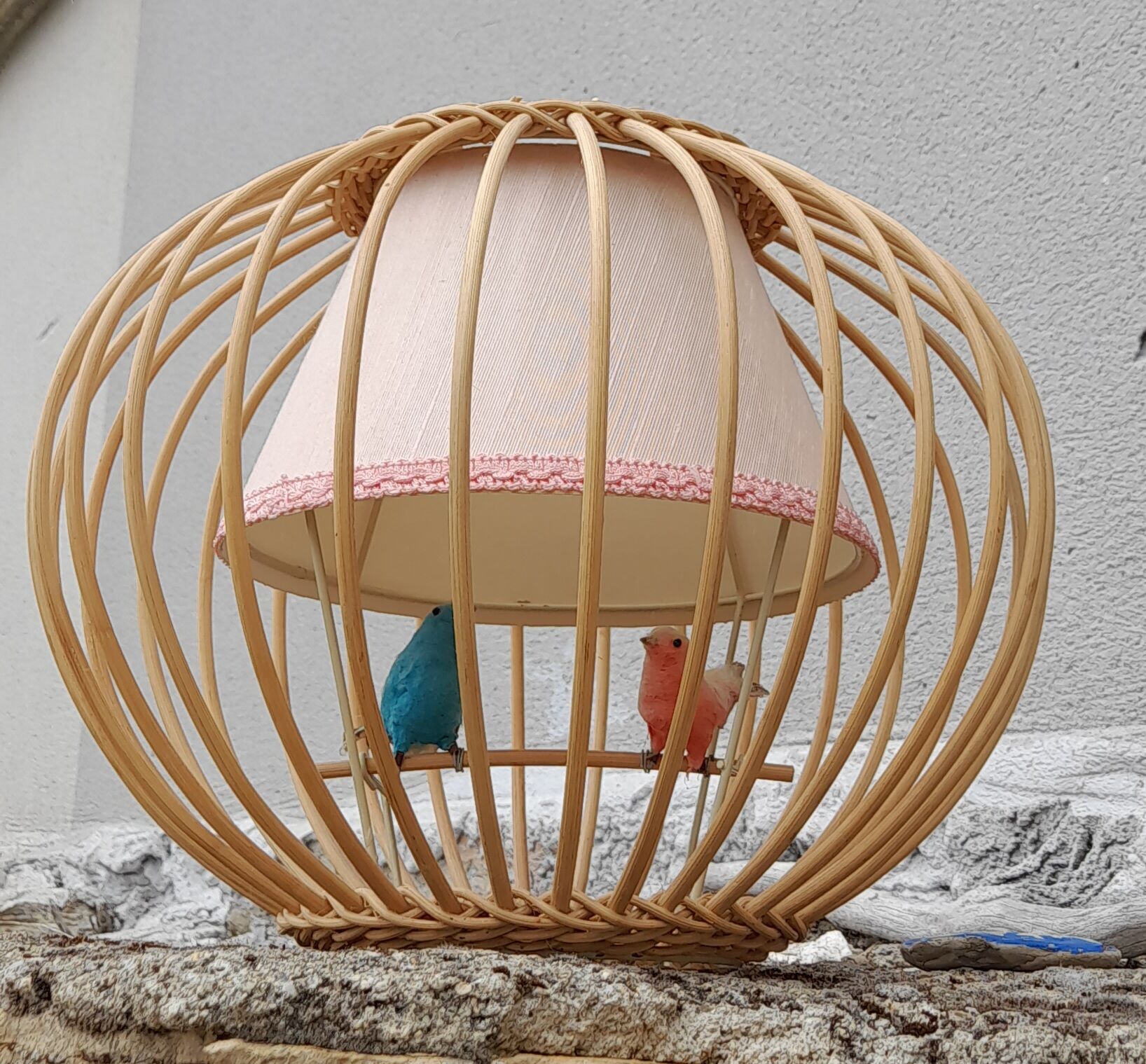 Suspension rattan bird cage 1960