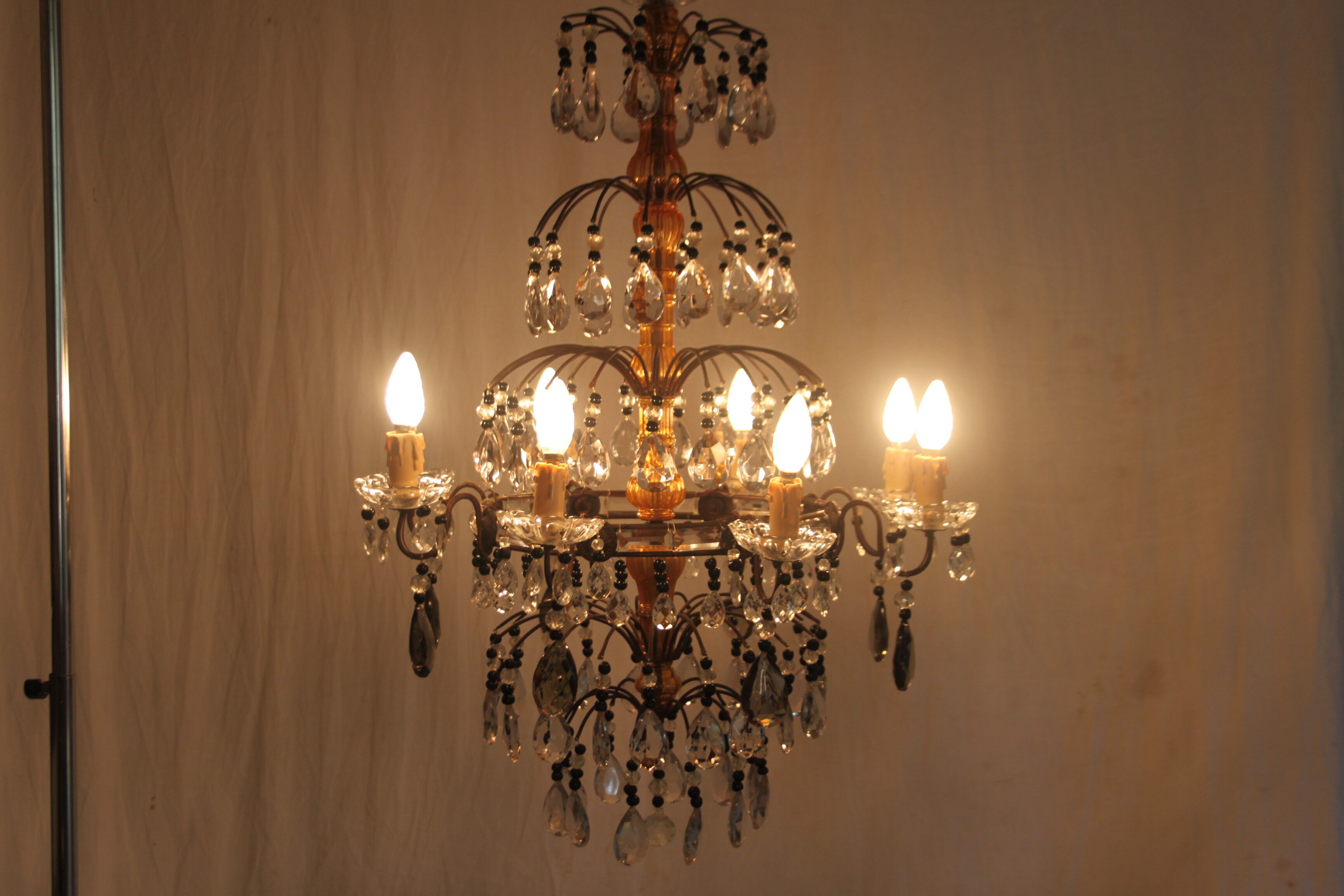 Chandelier with pendants 8 light arms