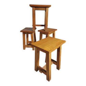 4 tabourets brutalistes