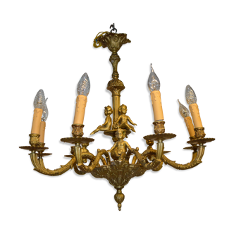 Louis XV style chandelier in bronze