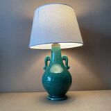 Old green ceramic lamp