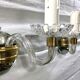 Pair of glass and crystal sconces