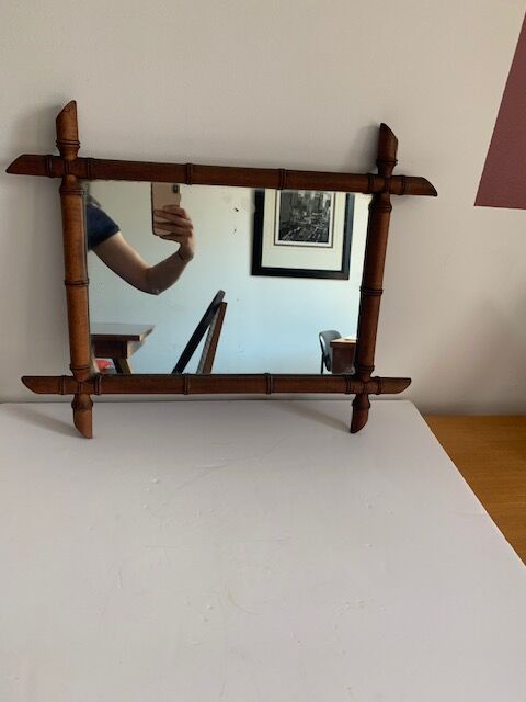 Bamboo barber mirror 43x55cm