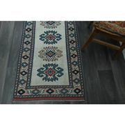1970s Vintage Turkish Handmade Wool & Cotton Beige Runner Rug 84x402