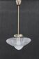 1970s Glass and Brass Pendant , Czechoslovakia