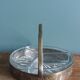 Aperitif platter, metal server and glass ramekins, Art Deco