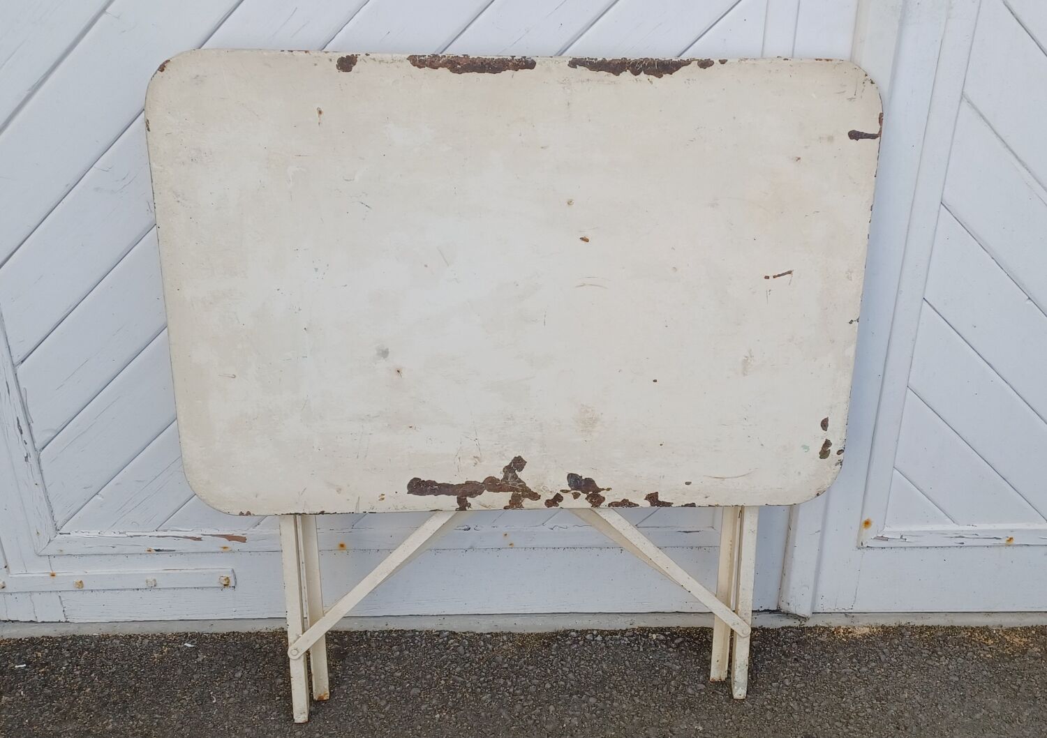 Old wrought iron garden table