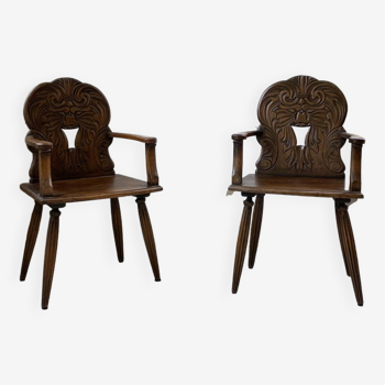 Pair of Savoyard armchairs