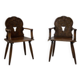 Pair of Savoyard armchairs