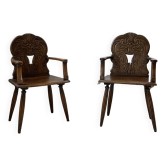 Pair of Savoyard armchairs