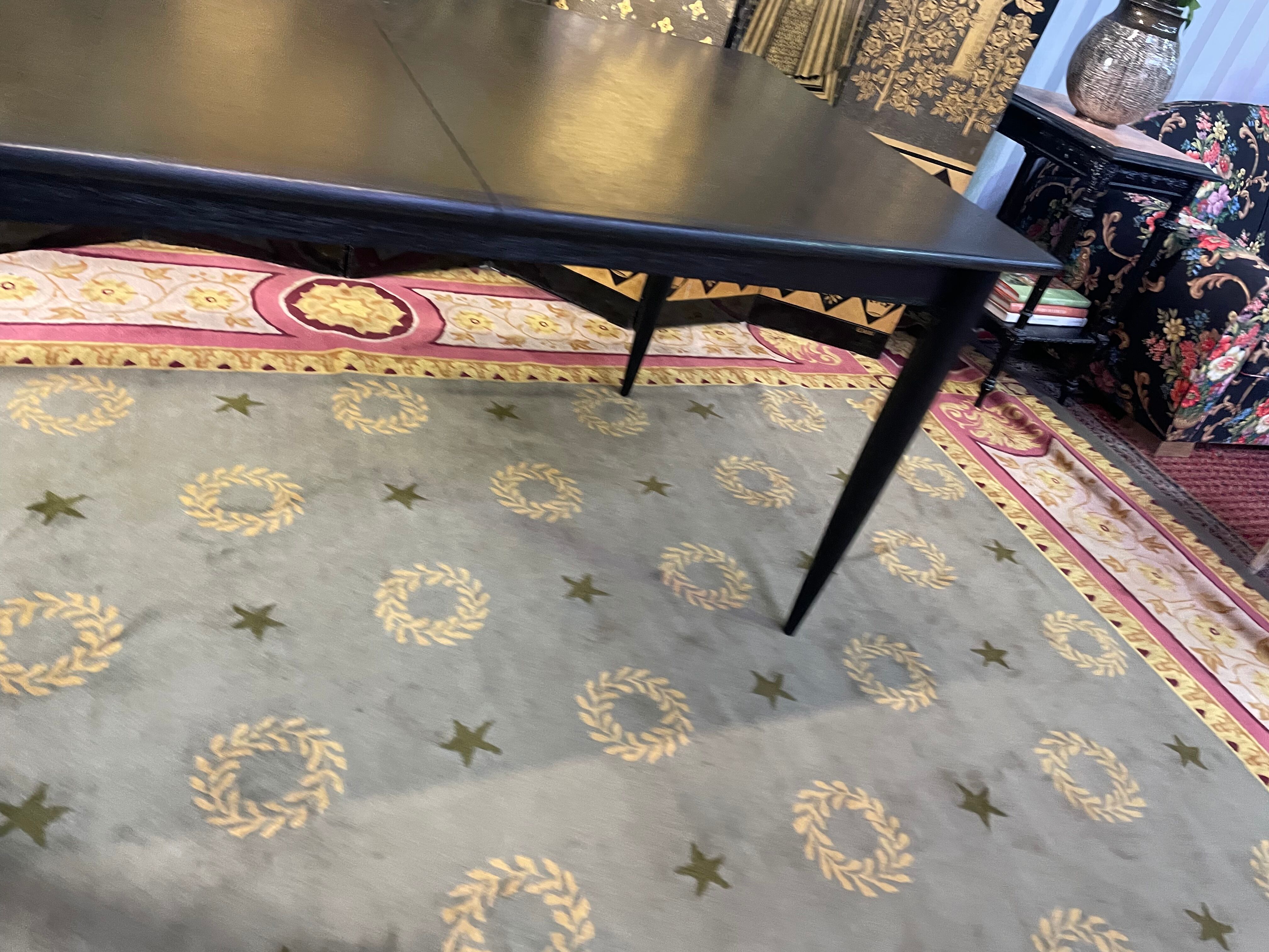 Scandinavian dining table in blackened wood Napoleon III