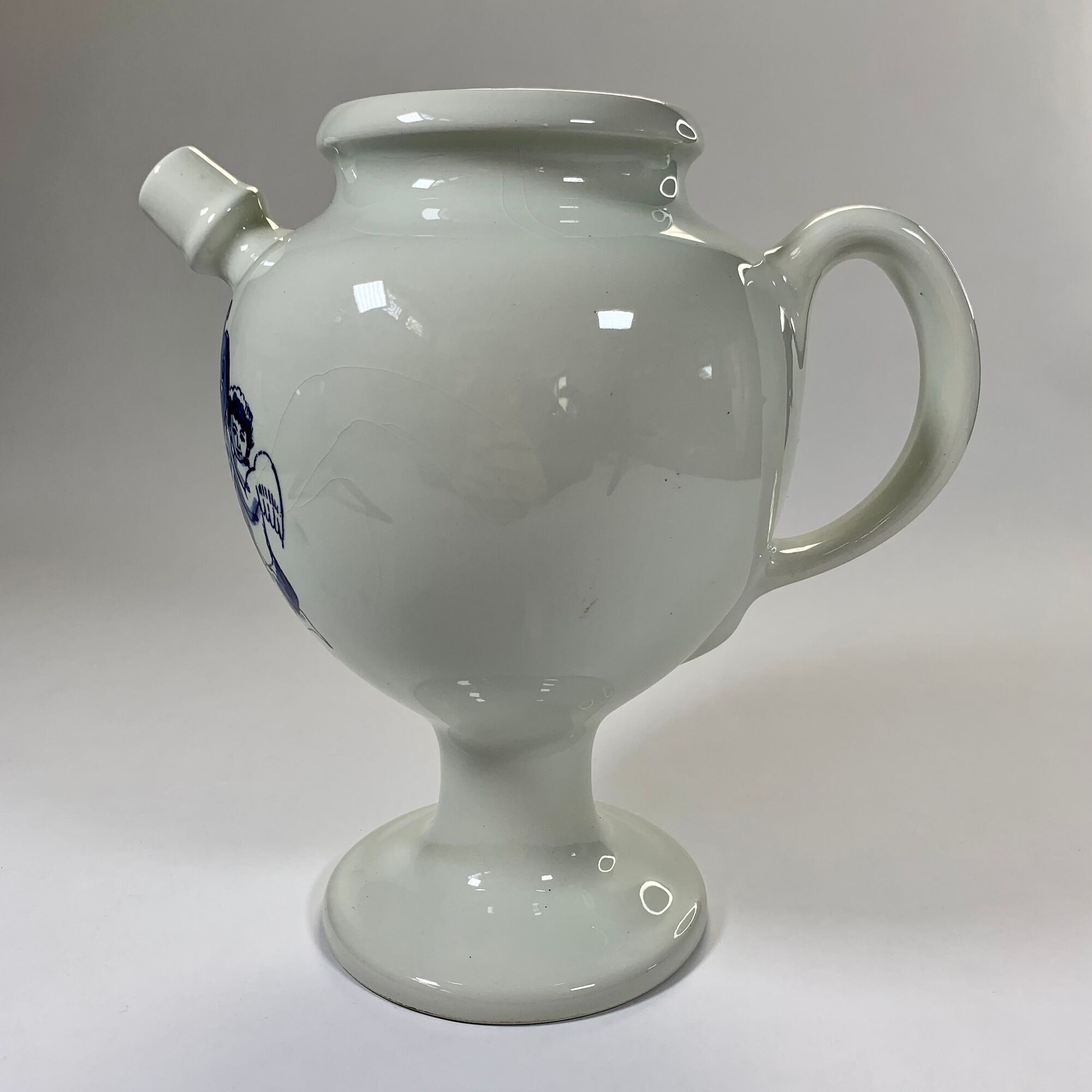 Apothecary pot, pouring model, Delft earthenware pharmacy hand-painted blue décor