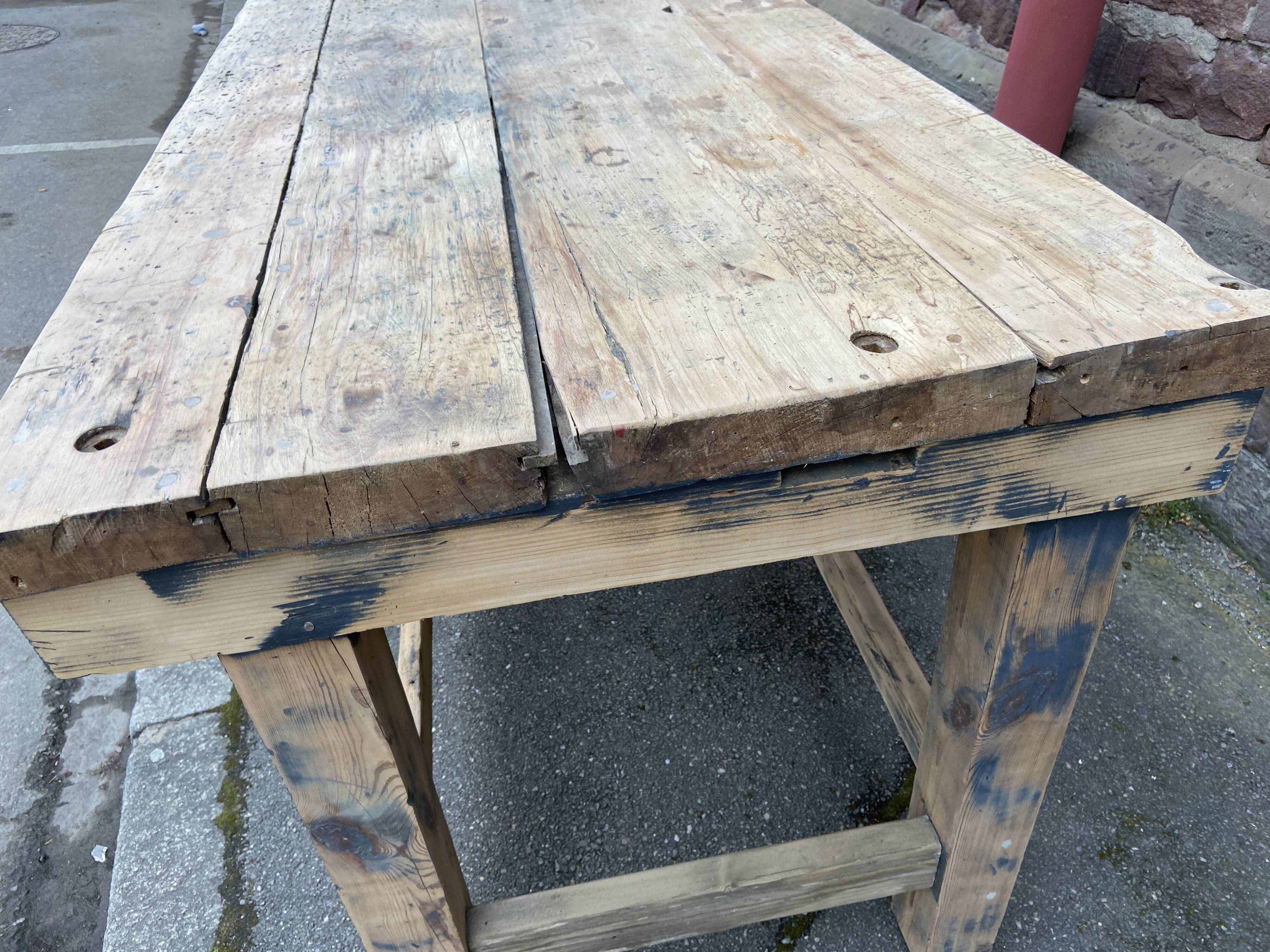 Huge vintage workshop workbench table 245cm