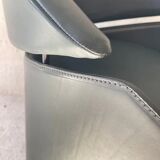 Italian leather armchair on casters by Matteo Grassi, 1990s