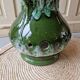 Vintage 1960s green toned ceramic lamp