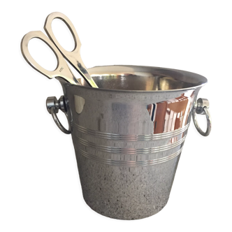 Ice bucket with stainless steel tongs