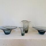 Mid-century collection of 4 sculptural pieces by Kosta Vicke Lindstrand, Sweden, 1950s.