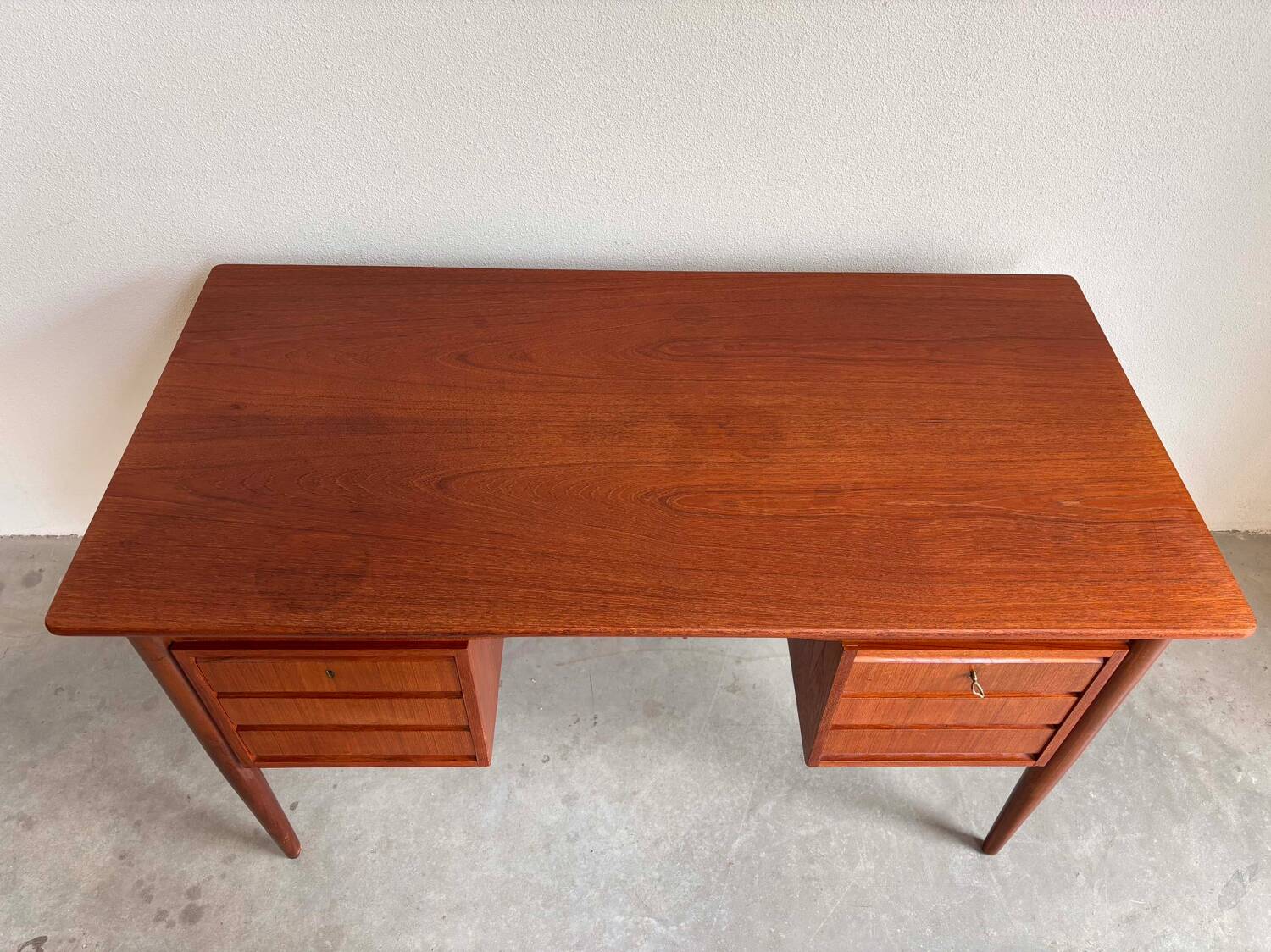 Vintage Danish free standing desk teak