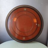 Mirror brown round plexiglass 70s 35cm